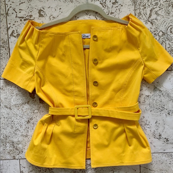 OSCAR DE LA RENTA Suit Jacket in Yellow. Small - Picture 1 of 3